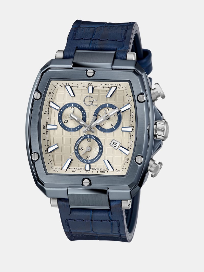GUESS® GC multi-function watch in genuine Leather Men