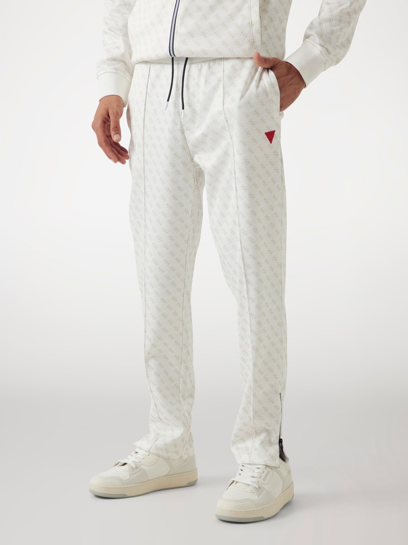Guess Pantaloni Jogger Donna Triangle Label - Felpati In Cotone Con Tasca E Vita Regolabile