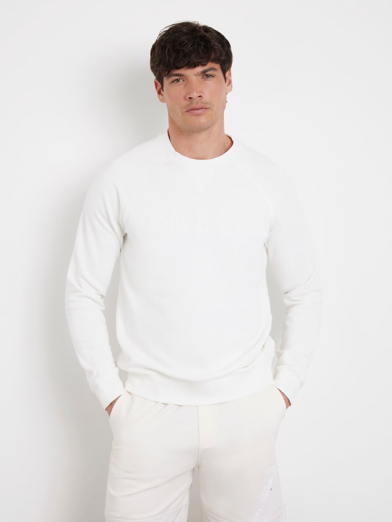 Guess white sweatshirt mens hotsell