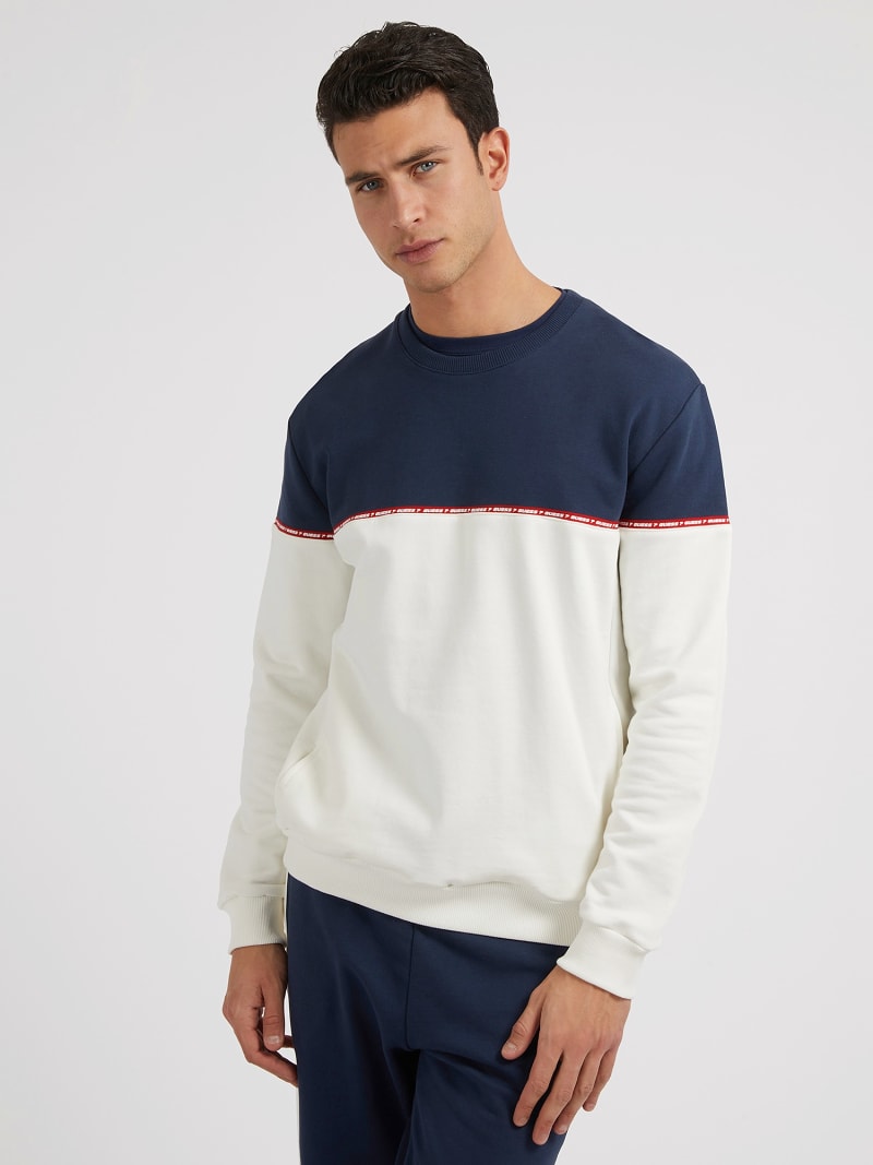 Guess color block sweatshirt deals
