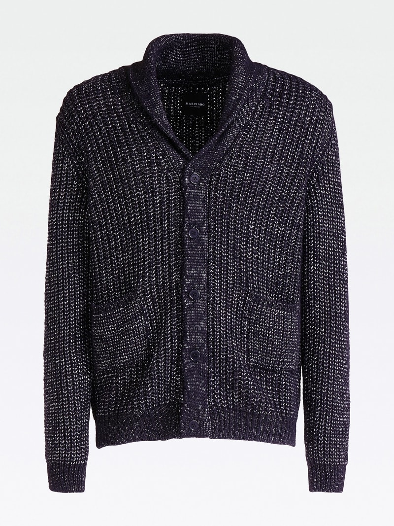Cardigan Col Chale Marciano Poches Boutique Guess Officielle En Ligne
