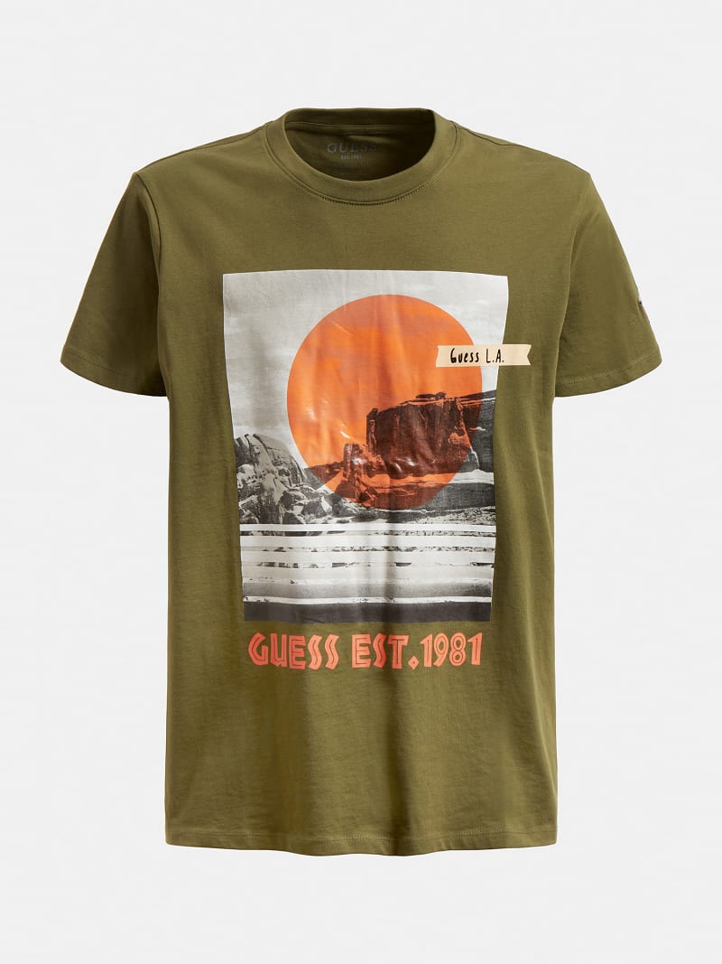 Green guess deals t shirt