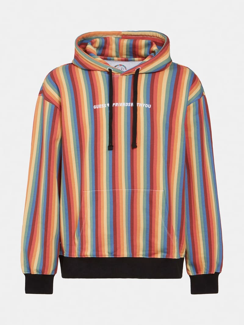 Guess striped hoodie hot sale