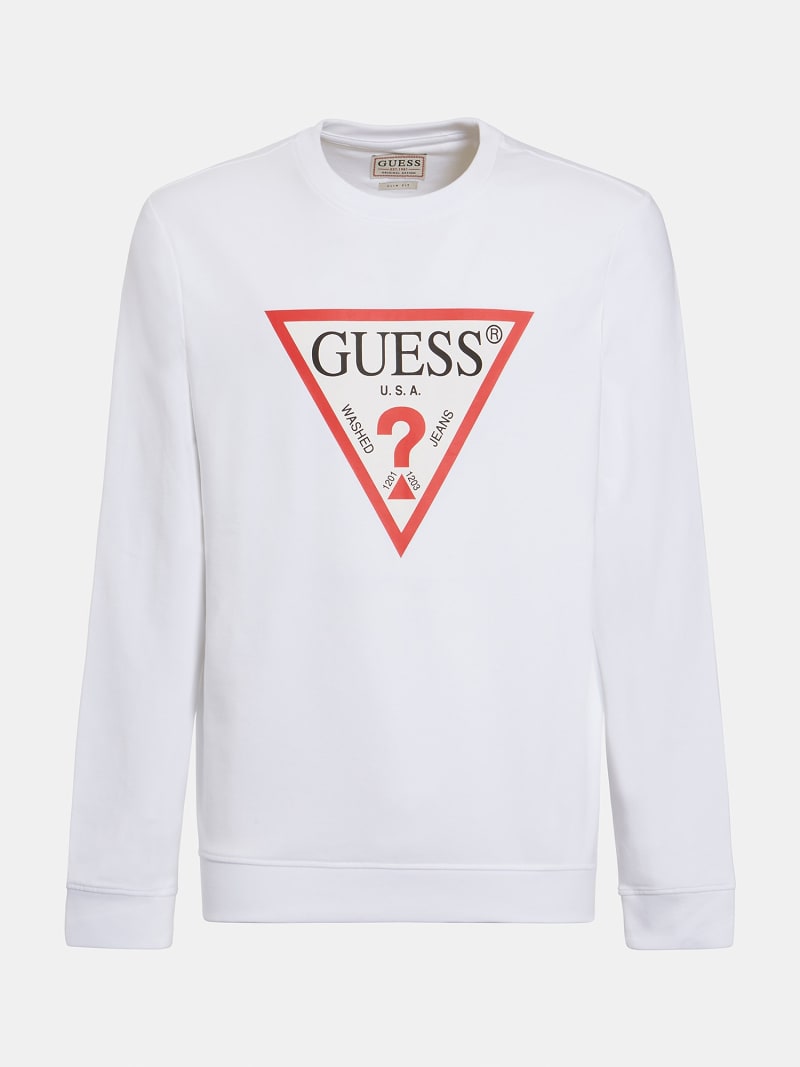 Guess triangle logo sweatshirt hotsell
