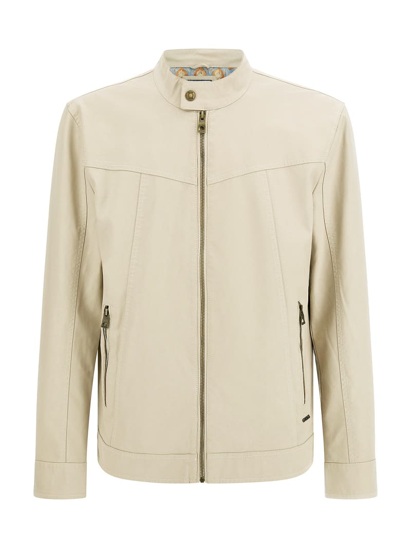 Faux leather biker jacket Men GUESS Past Collections
