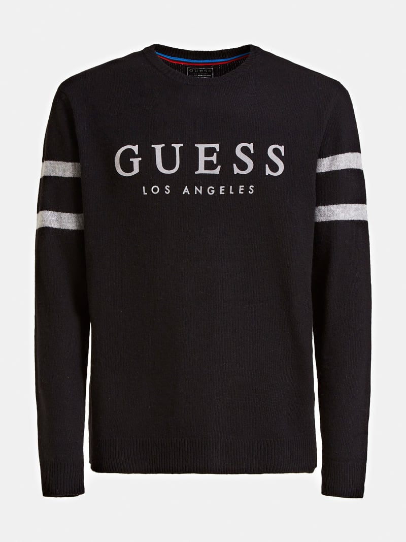 Pullover Logo Streifen An Den Armeln Guess Offizieller Online Shop