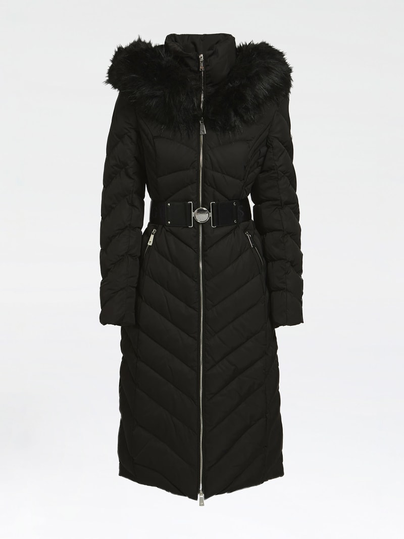 BELTED PADDED LONG JACKET | Guess