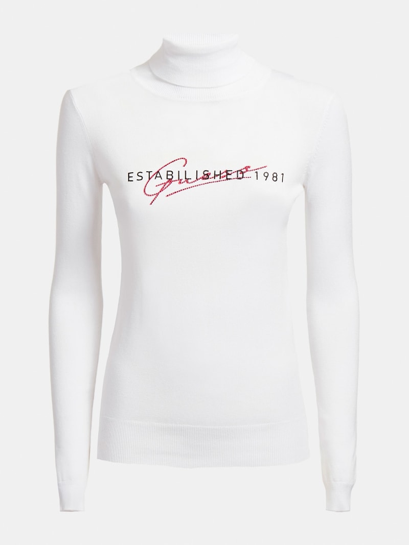 Pullover Hoher Kragen Frontlogo Guess Offizieller Online Shop