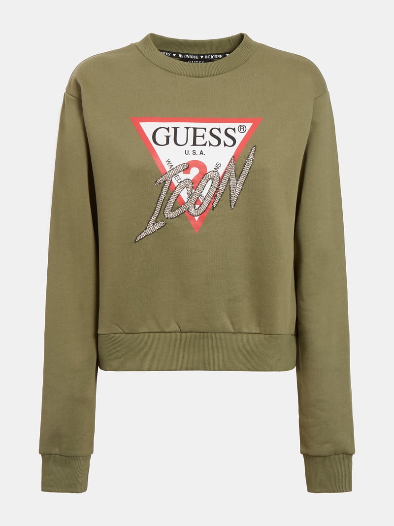 Embroidery Icon Logo Sweatshirt Guess Official Online Store