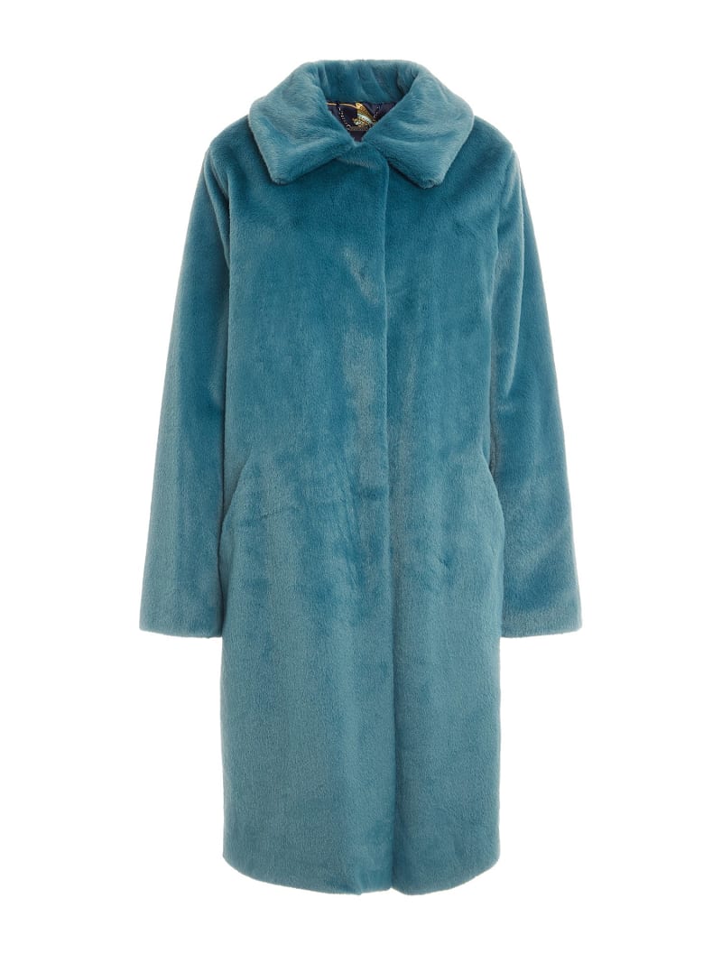 Marks and spencer blue faux fur coat cheap