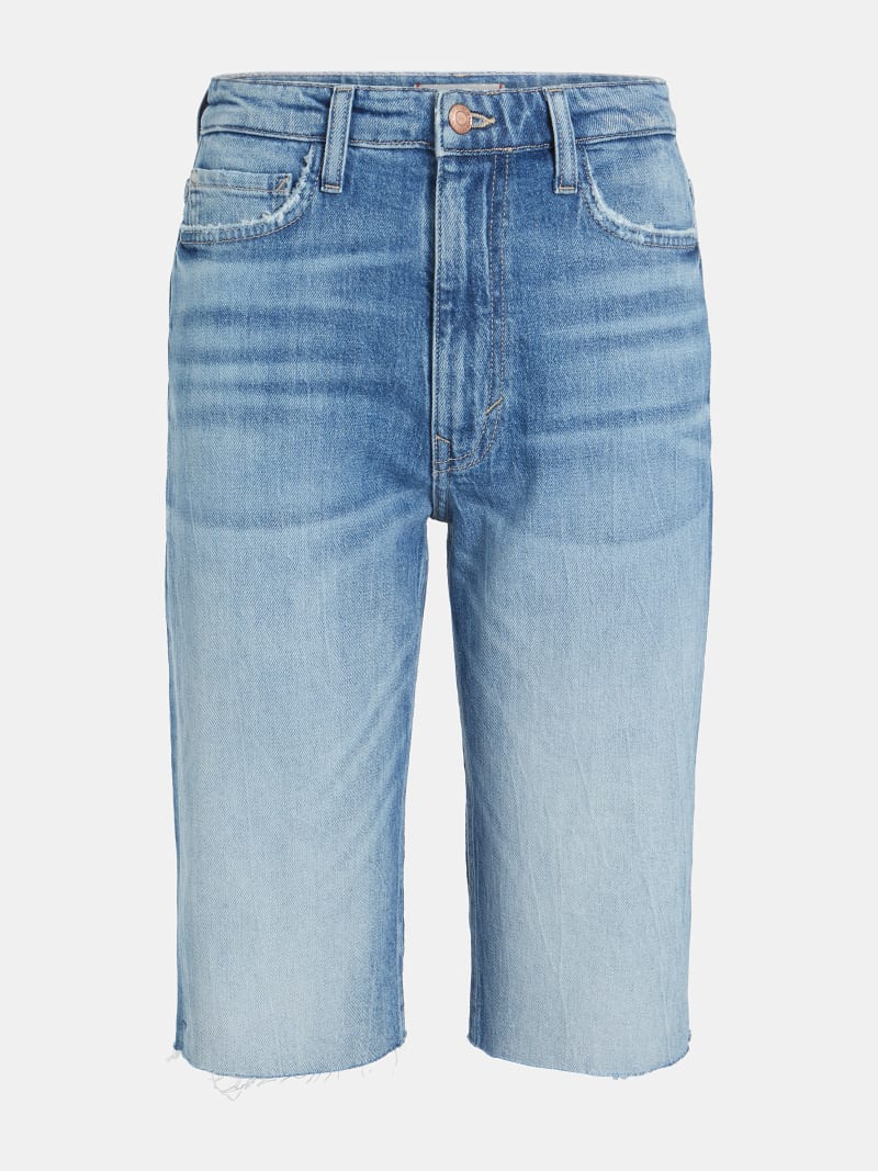 Denim top biker shorts