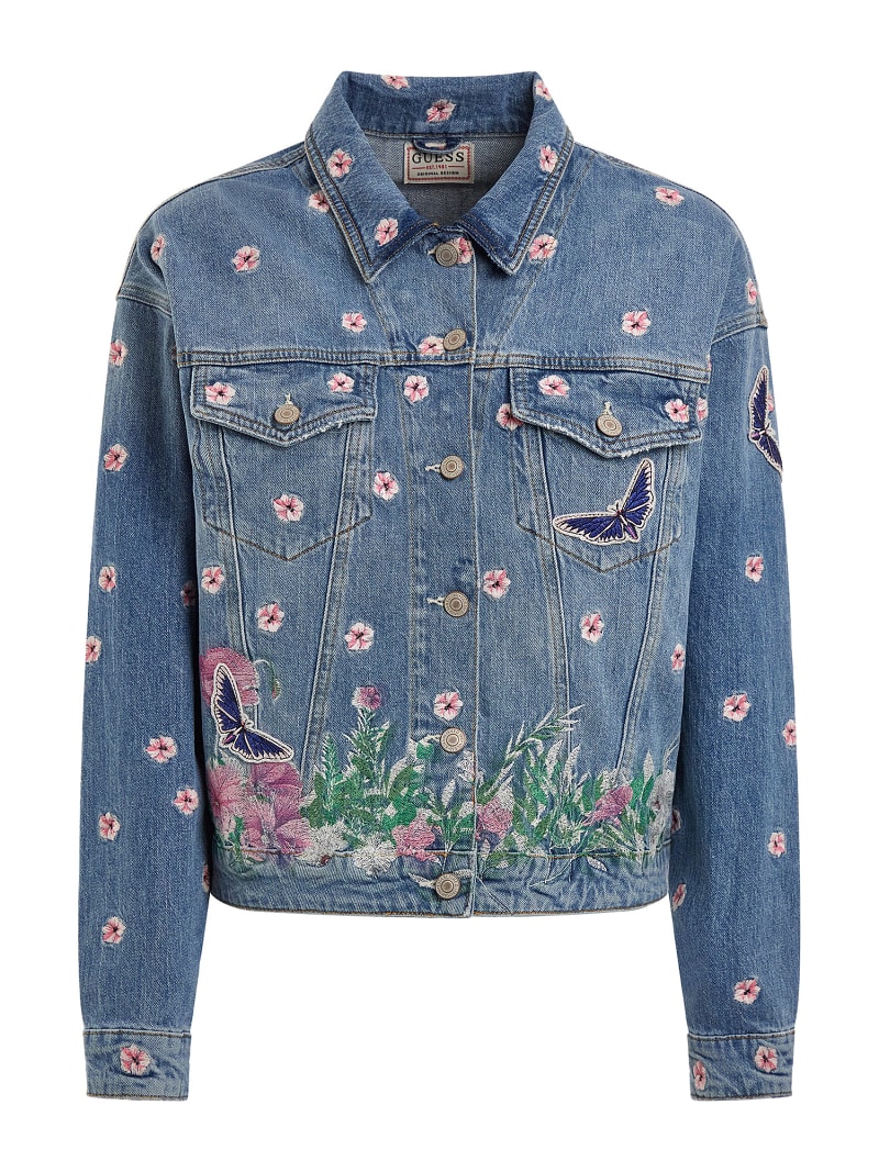 Embroidered denim jacket Women GUESS Past Collections