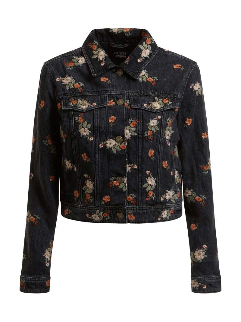 guess embroidered denim jacket