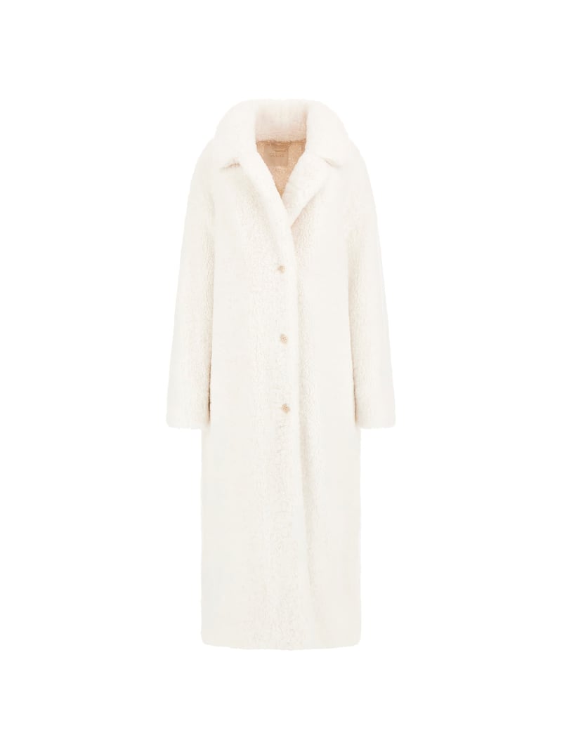 Coat with white fur discount