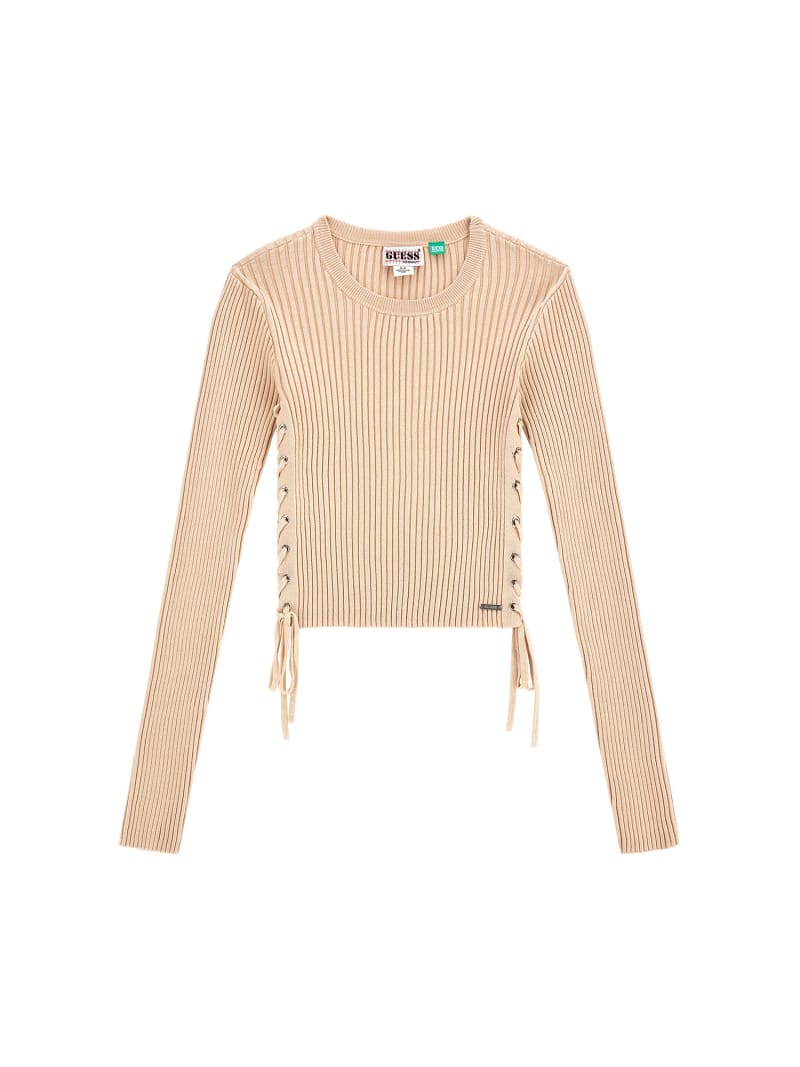 Side lace up sweater