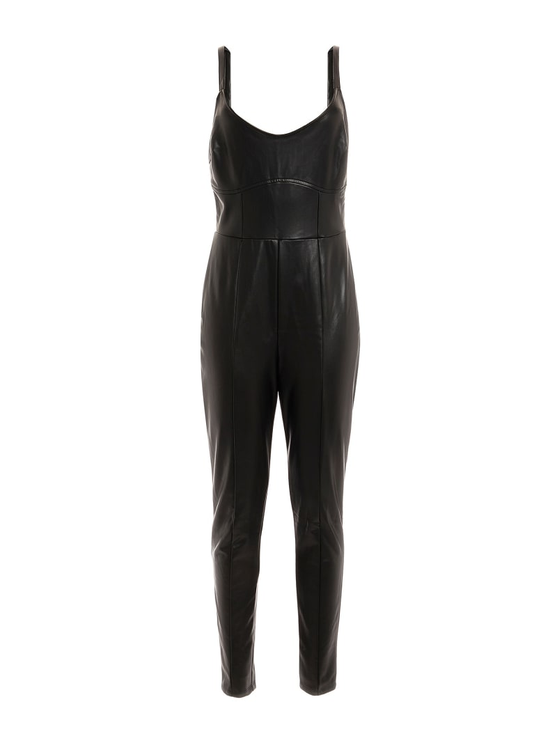 Guess faux leather jumpsuit new arrivals