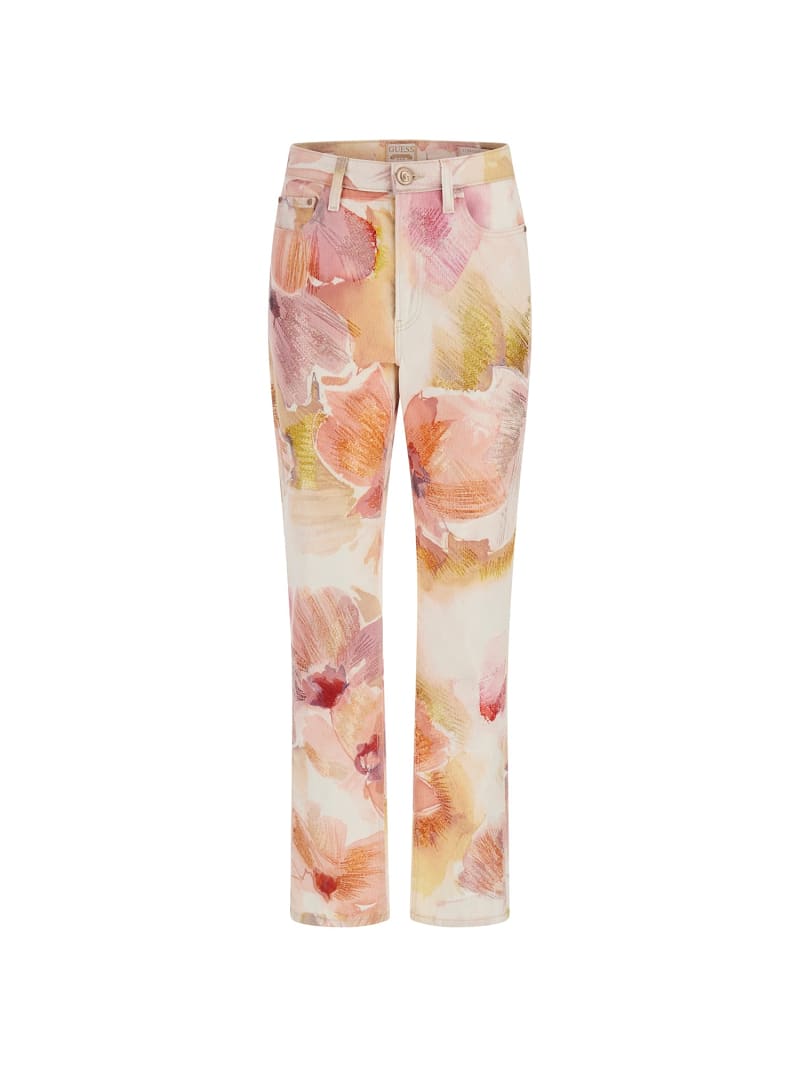 GUESS Floral print denim pant Women