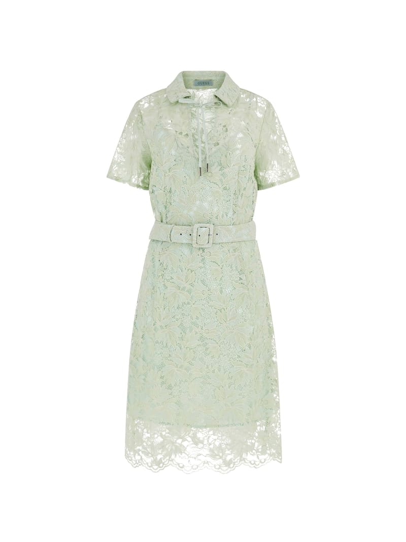 Guess green lace dress sales