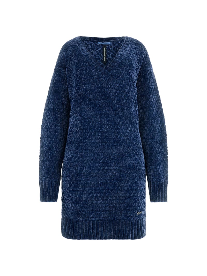 Blue chenille sweater clearance
