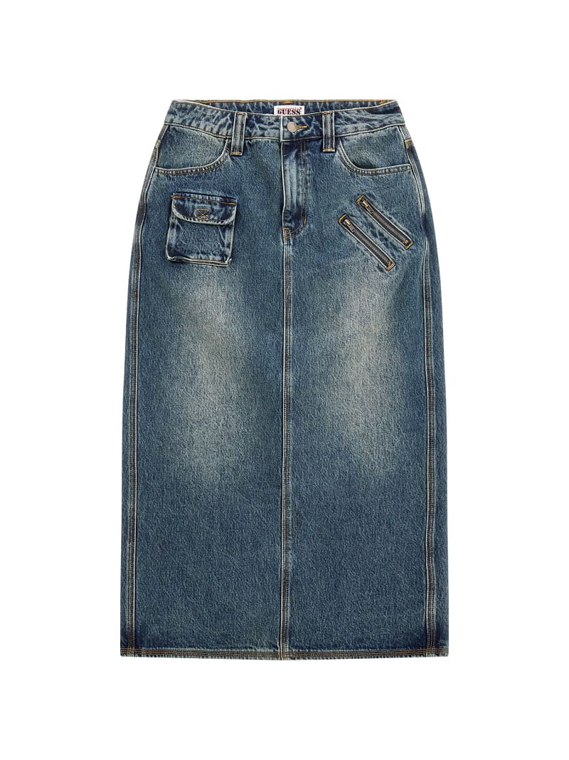 Guess long denim skirt sales