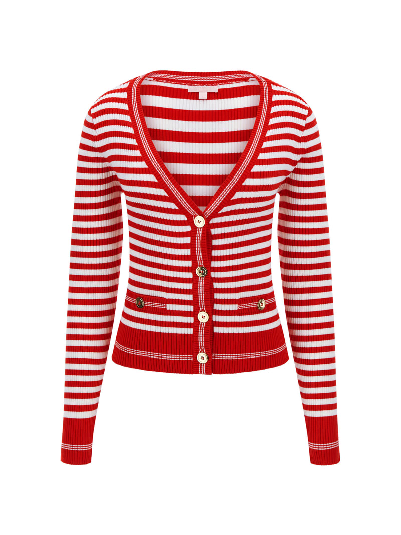 GUESS® Striped rib knit cardigan