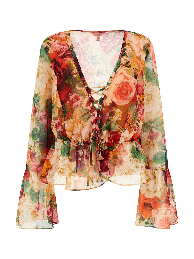 GUESS® Crinkle chiffon blouse Women