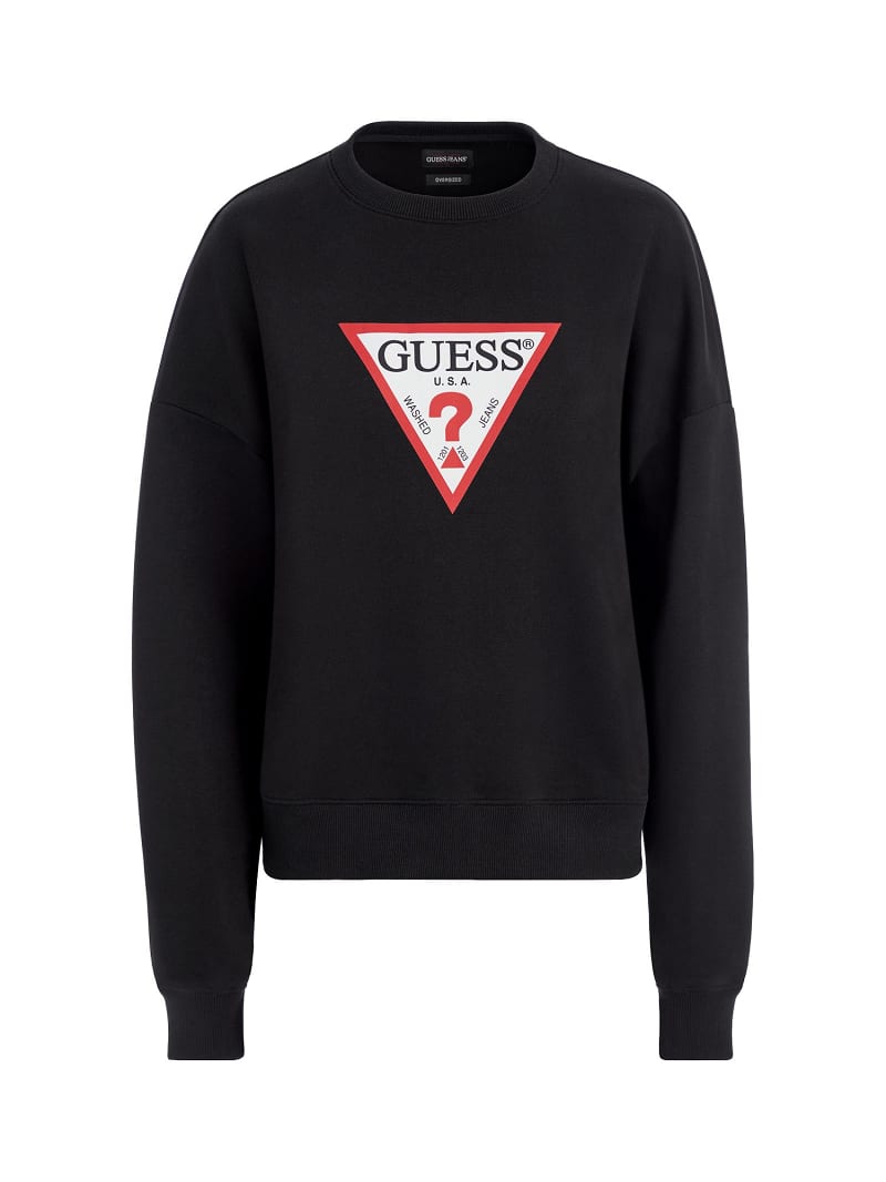 Guess lounge logo crew sweatshirt hotsell