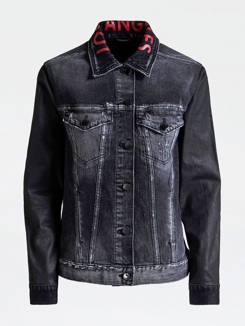 guess logo denim jacket