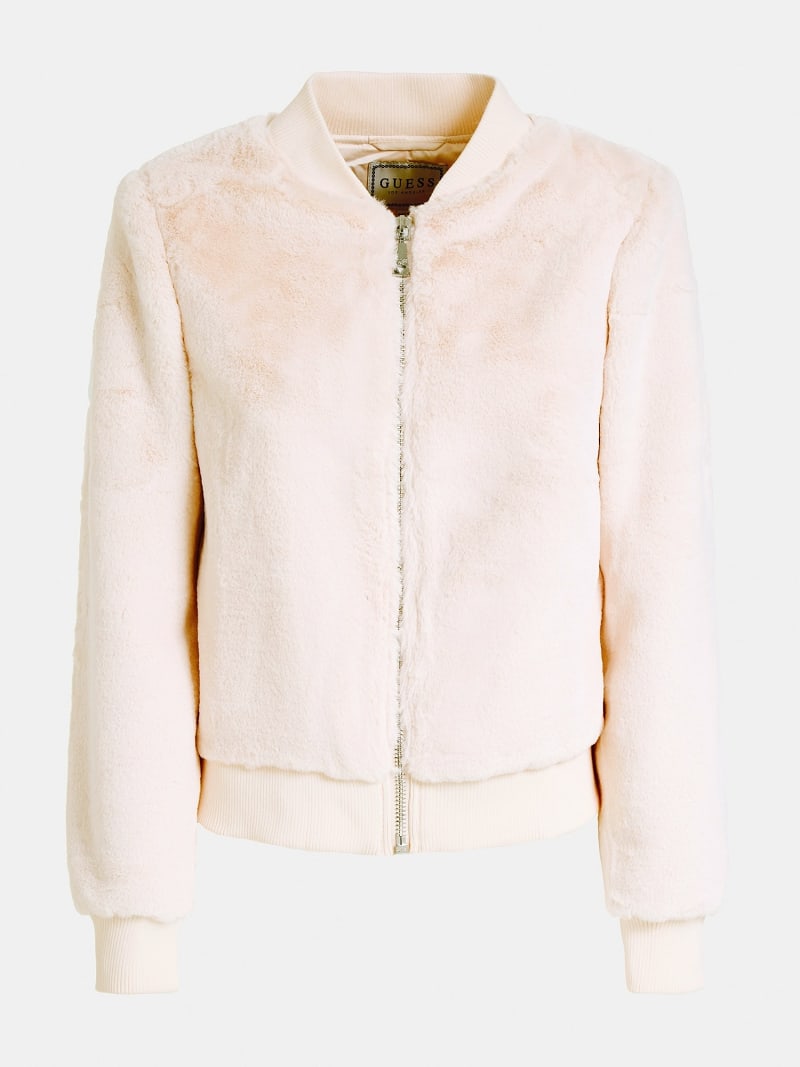 faux fur bomber jacket womens