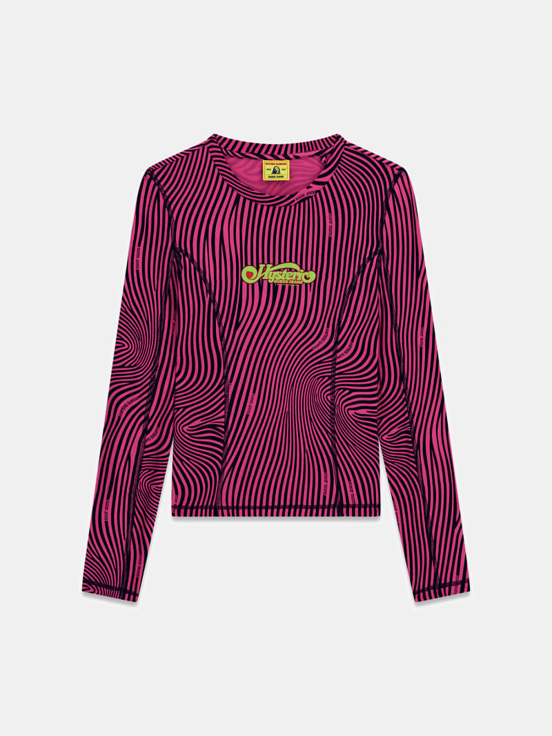 เสื้อผู้หญิง Guess Jeans X Hg Fitted Long Sleeve Top With Print