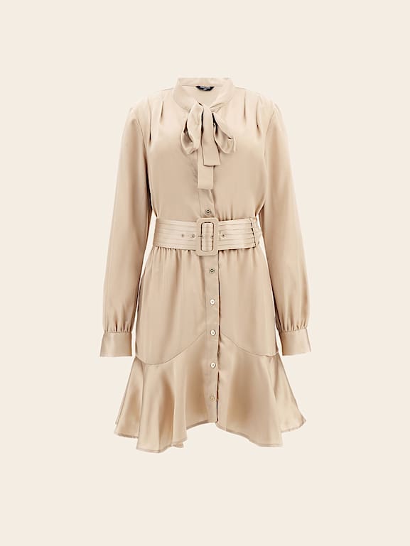 GUESS Marciano satin mini chemisier dress