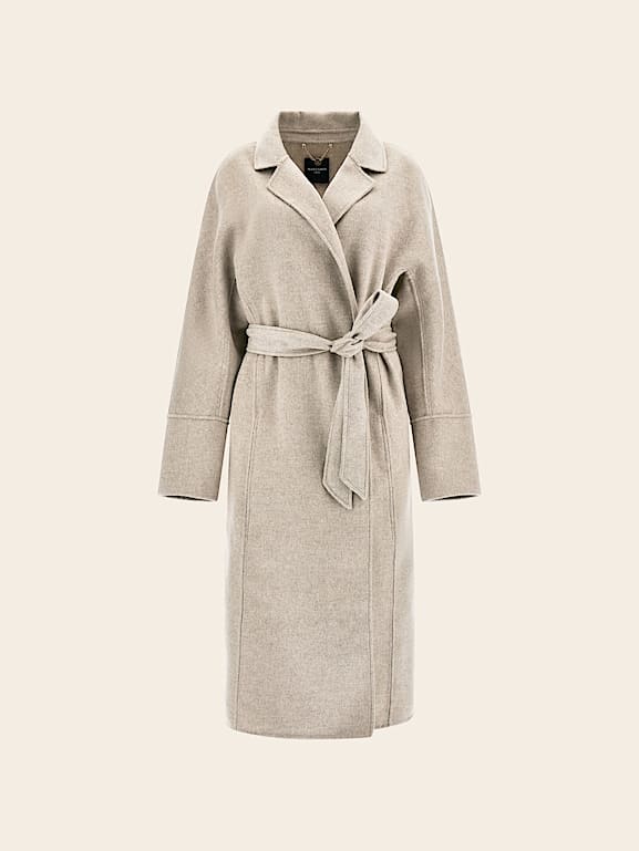 Guess textured asymmetric zip wool blend coat discount