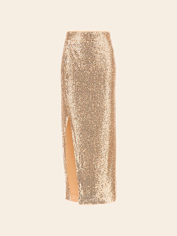 Long pencil skirt glitter hot sale