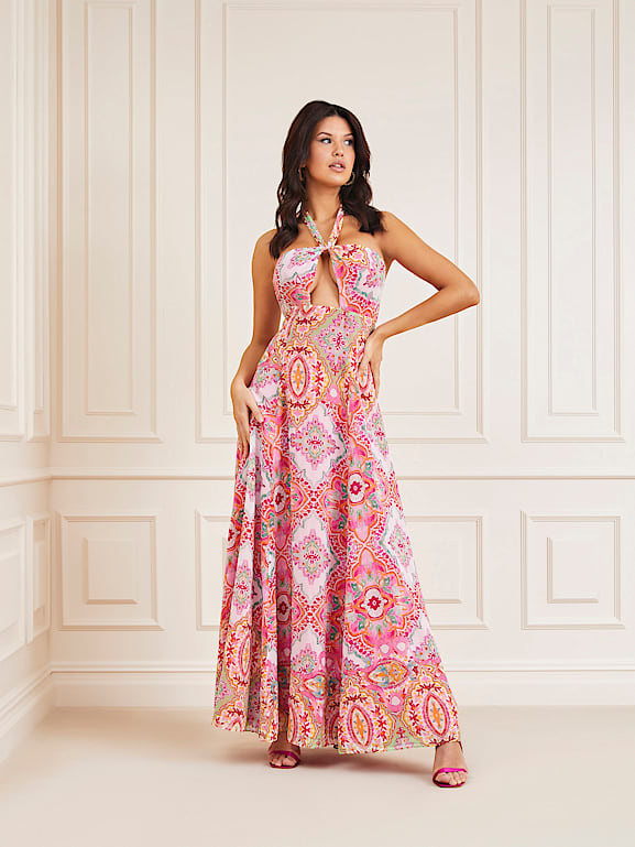 GUESS Vestido largo con estampado all over Marciano