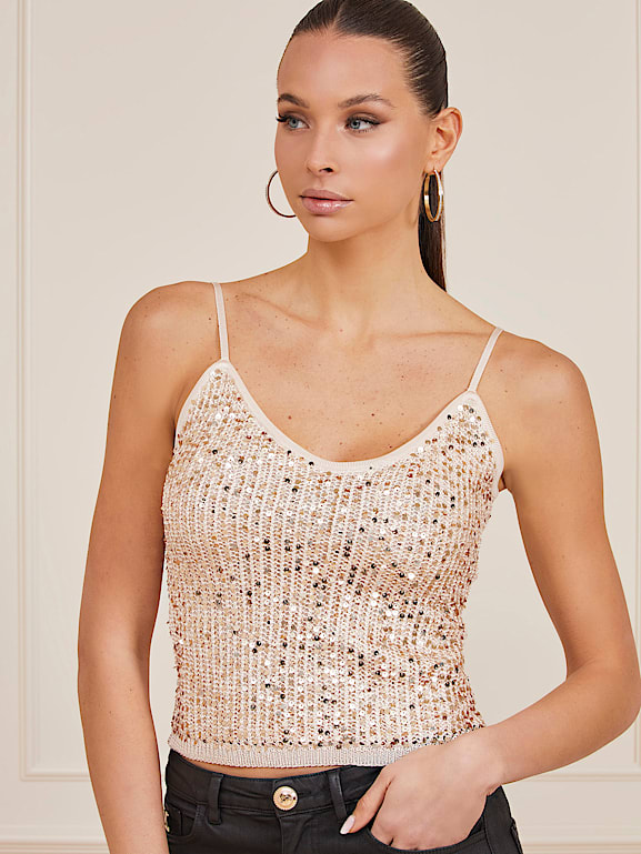 Guess sequin top Clearance