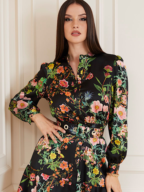 Robe guess imprimé fleurs best sale