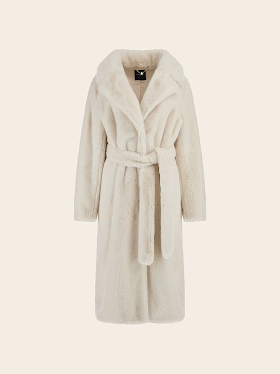 Manteau fausse fourrure creme best sale