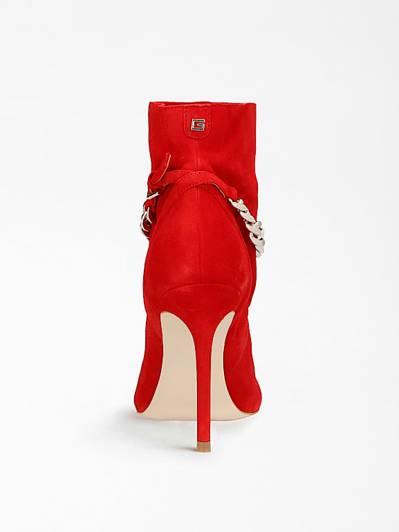 Guess red ankle boots discount