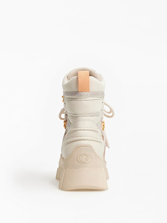 guess women's haler lace up combat booties