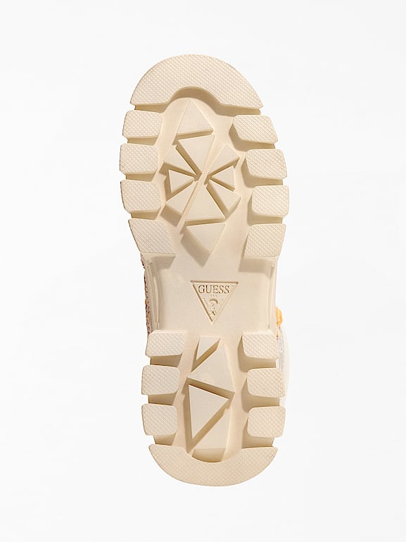 guess women's haler lace up combat booties