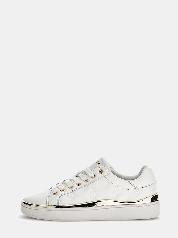 Ladies white shop guess trainers