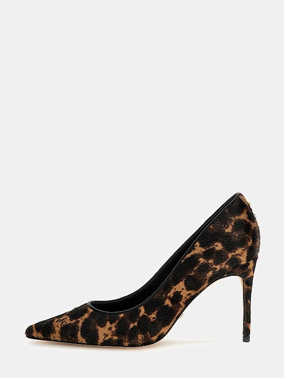 Guess store leopard pumps