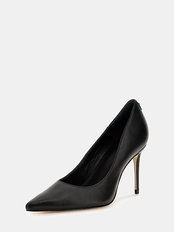 Real leather sale pumps