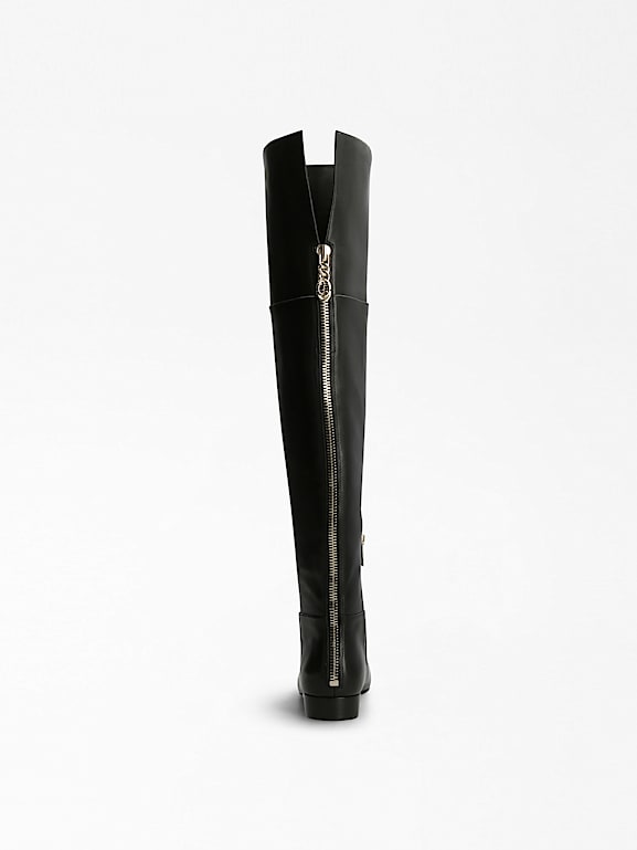 Genuine leather over store the knee boots