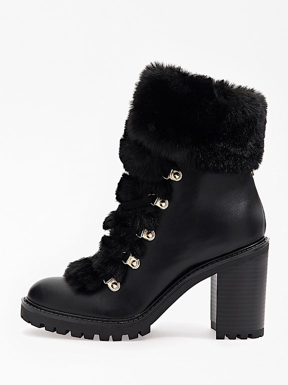 Guess black fur boots clearance