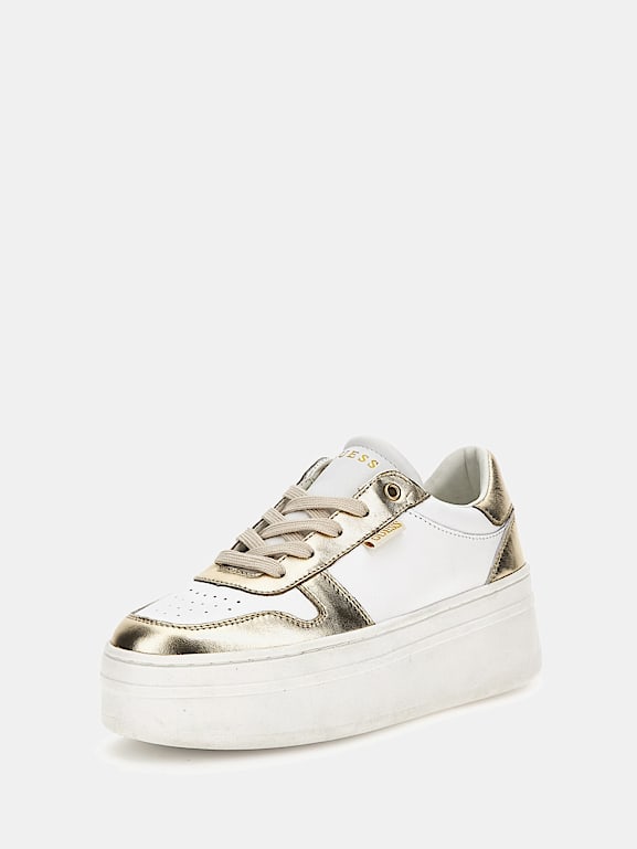 GUESS Lifet mixed leather sneakers Women