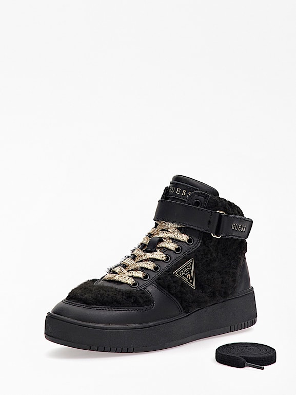 GUESS Faux fur Vyves high top sneakers