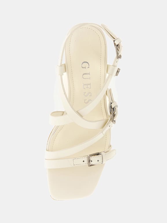 Guess white wedge sandals cheap