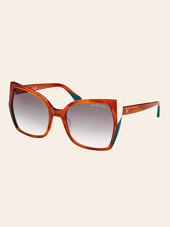 Occhiali Da Vista Guess By Marciano Modello GM 0318 049 - Forma Occhio Di Gatto, Montatura Metallica Marrone Scuro Opaco