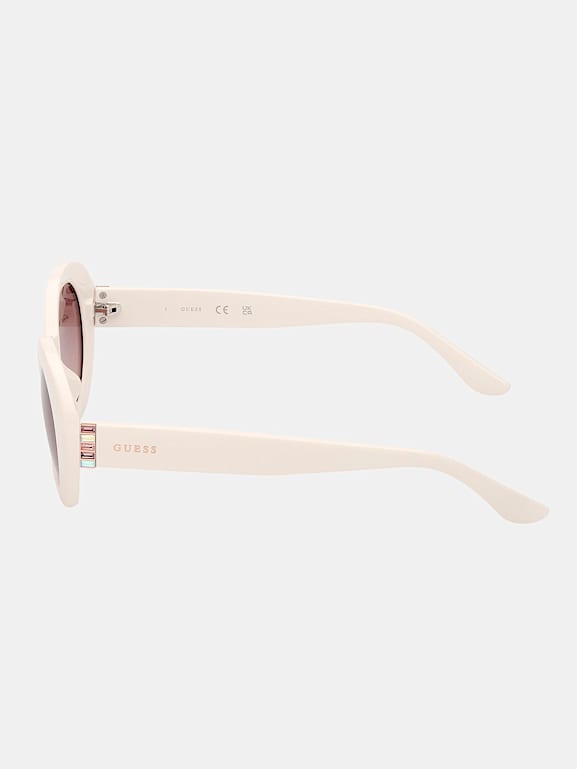 GUESS Gafas de sol redondas con diseño de Stud Acccent para mujer